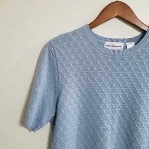 Alfred Dunner Knit Blue T-Shirt Sweater Medium
